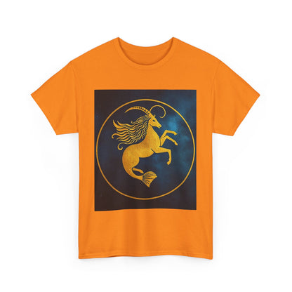Unisex Heavy Cotton T-Shirt, Capricorn Animal v4, Symbol, Zodiac Design