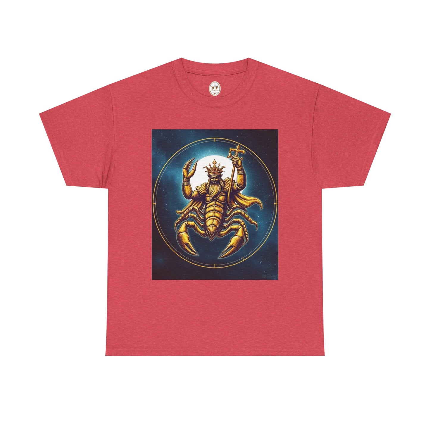 Unisex Heavy Cotton T-Shirt, Moon v1, Scorpio Zodiac Design