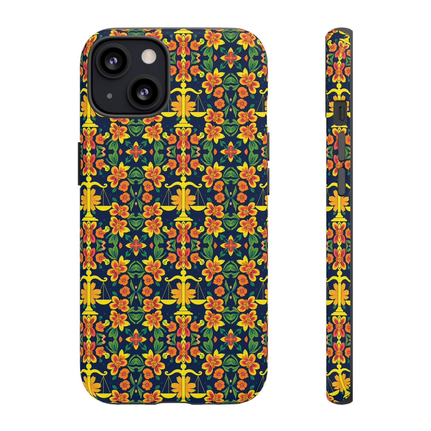 Tough Cases, Libra, Zodiac v3, Flower Pattern