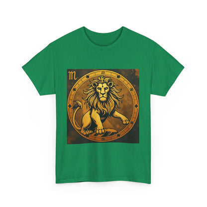 Unisex Heavy Cotton T-Shirt, Gold Lion, Leo Zodiac Design