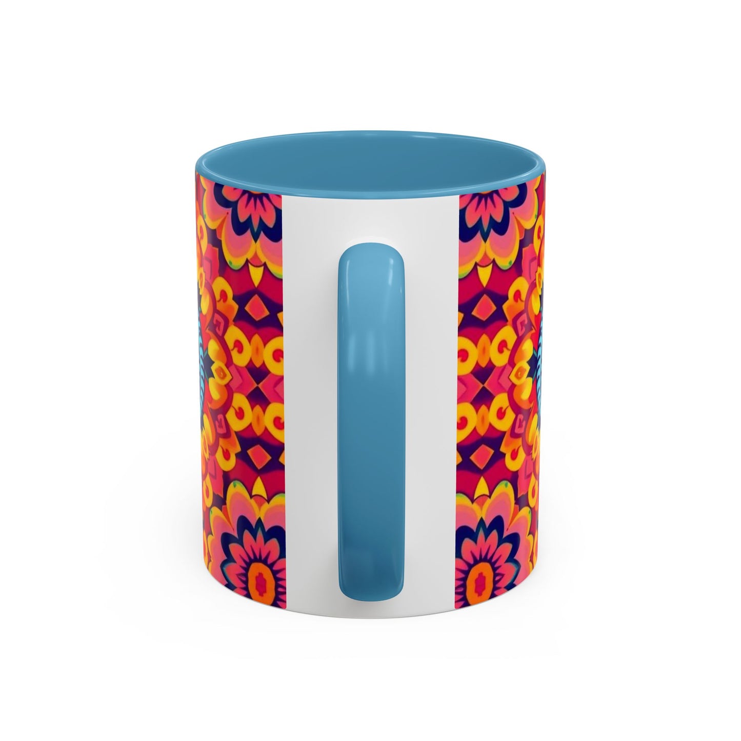 Accent Coffee Mug, Pisces, Zodiac v1, Flower Pattern, (11, 15oz)