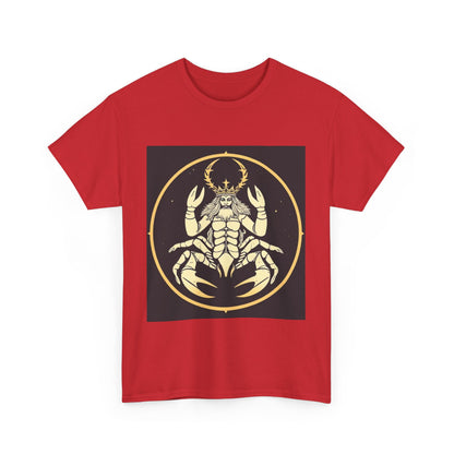 Unisex Heavy Cotton T-Shirt, Scorpio King, Print Art, Zodiac Design