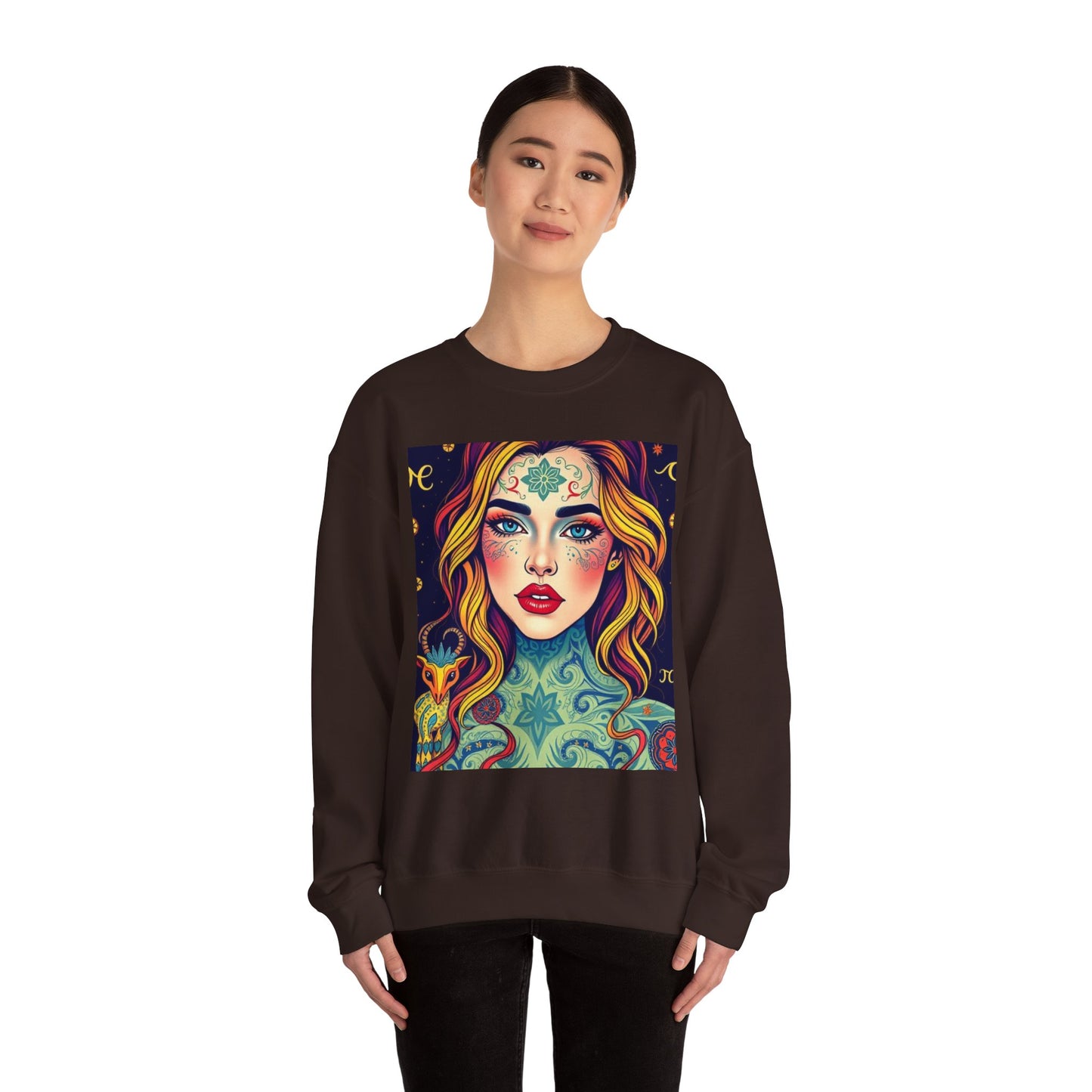 Unisex Heavy Blend™ Crewneck Sweatshirt, Aquarius, Zodiac, Sexy Pattern