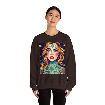 Unisex Heavy Blend™ Crewneck Sweatshirt, Aquarius, Zodiac, Sexy Pattern
