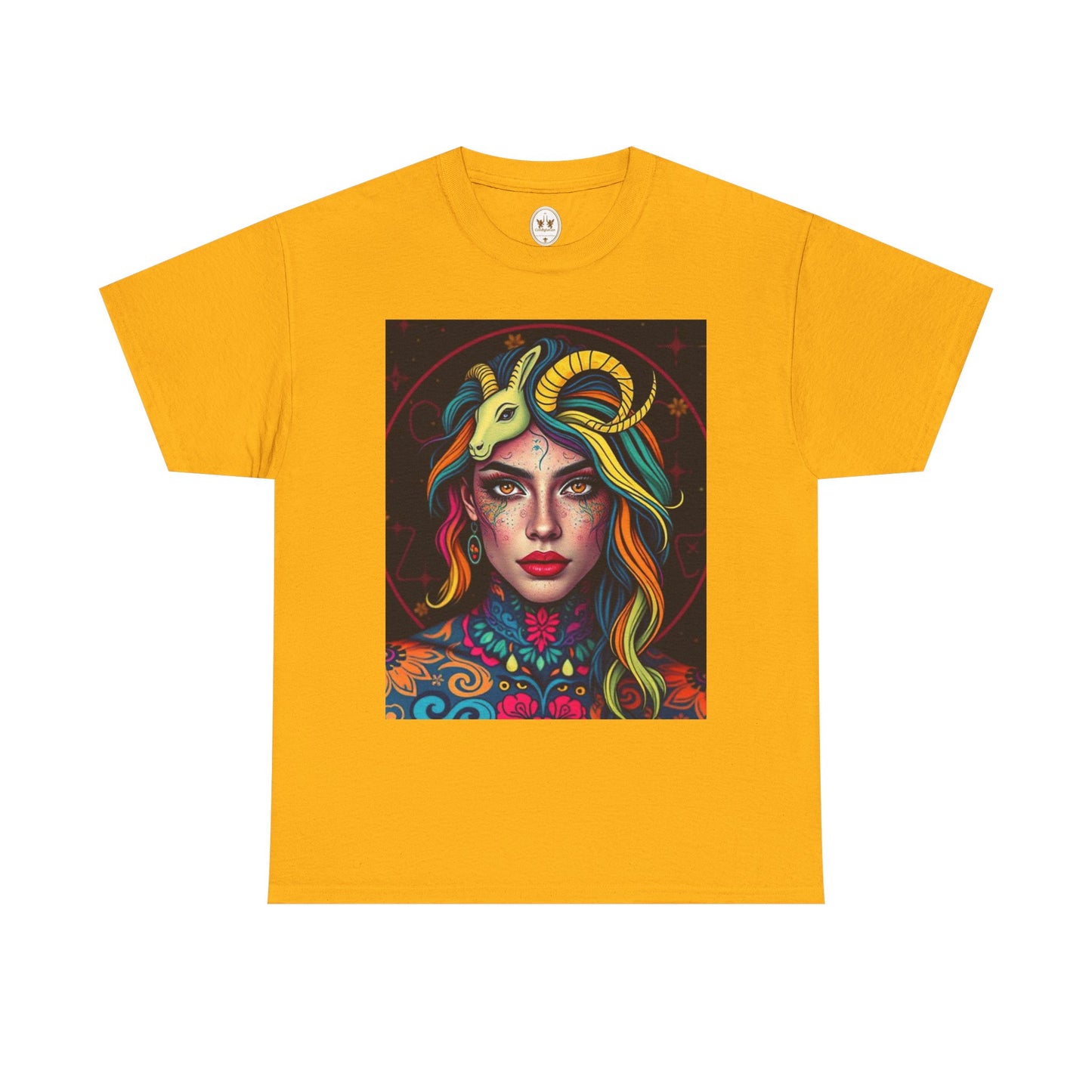 Unisex Heavy Cotton T-Shirt, Capricorn, Zodiac v2, Sexy Art