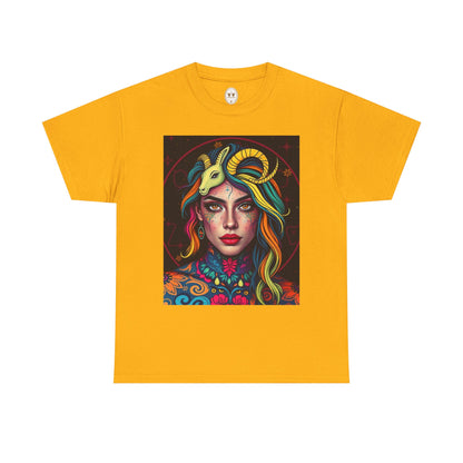 Unisex Heavy Cotton T-Shirt, Capricorn, Zodiac v2, Sexy Art