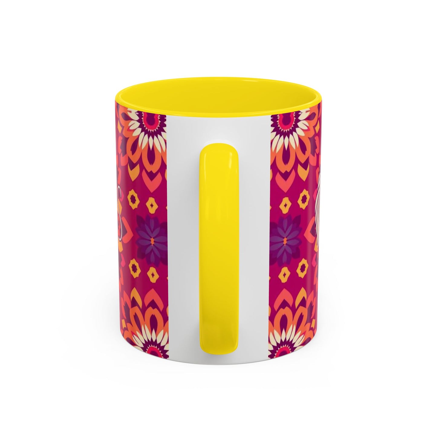 Accent Coffee Mug, Gemini, Zodiac v1, Flower Pattern, (11, 15oz)