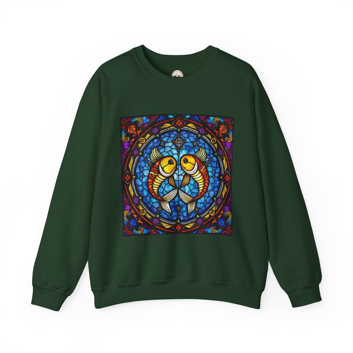 Unisex Heavy Blend™ Crewneck Sweatshirt, Glass 1, Pisces Zodiac Design