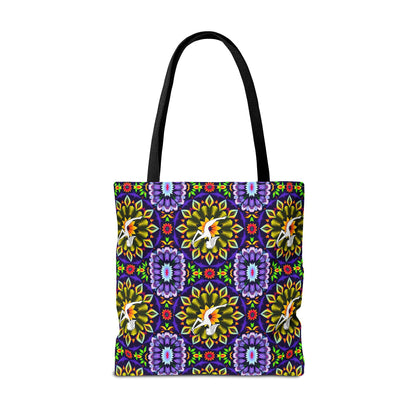 Tote Bag (AOP), Sagittarius, Zodiac v2, Flower Pattern