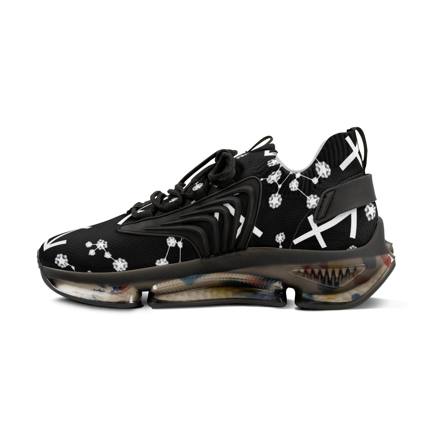 Men's Mesh Sneakers, Sagittarius Zodiac Sign, AOP, Black