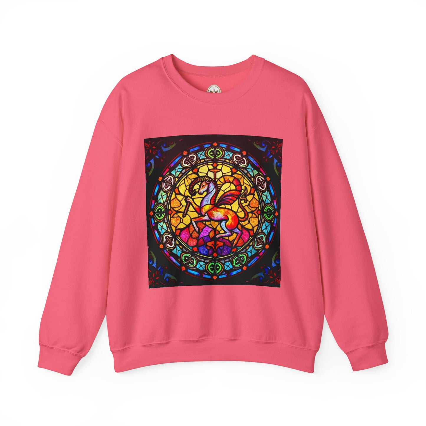 Unisex Heavy Blend™ Crewneck Sweatshirt, Glass 1, Aries Zodiac Design