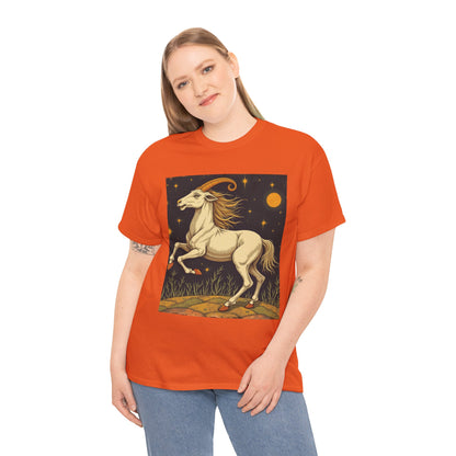 Unisex Heavy Cotton T-Shirt, Aries Animal, Zodiac Design