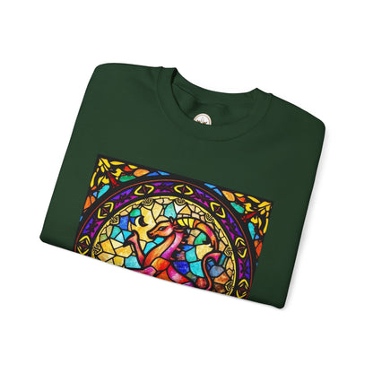 Unisex Heavy Blend™ Crewneck Sweatshirt, Glass, Aries Zodiac Design