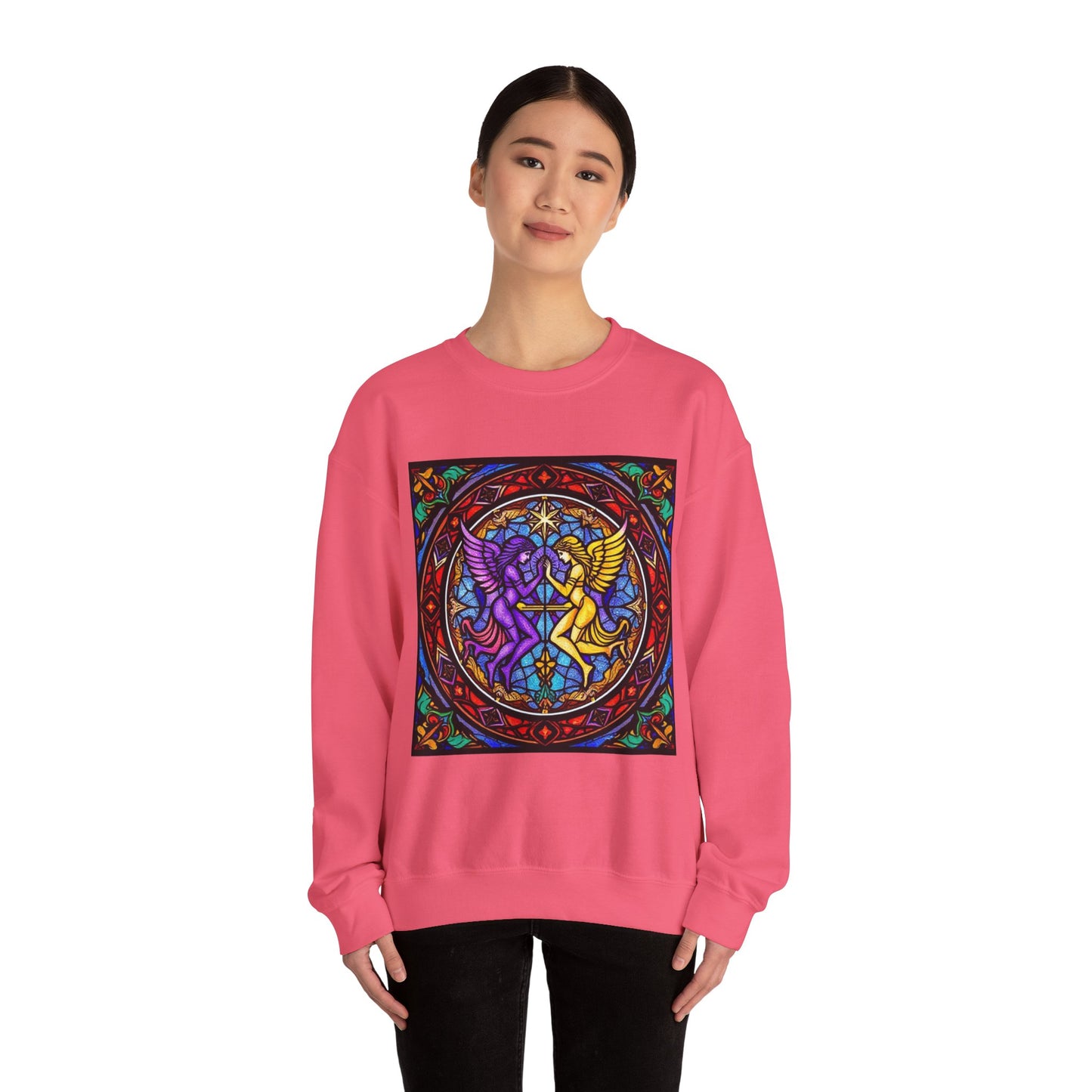 Unisex Heavy Blend™ Crewneck Sweatshirt, Glass, Gemini Zodiac Design