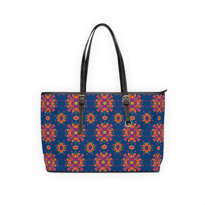 Leather Shoulder Bag, Gemini, Zodiac v1, Flower Pattern