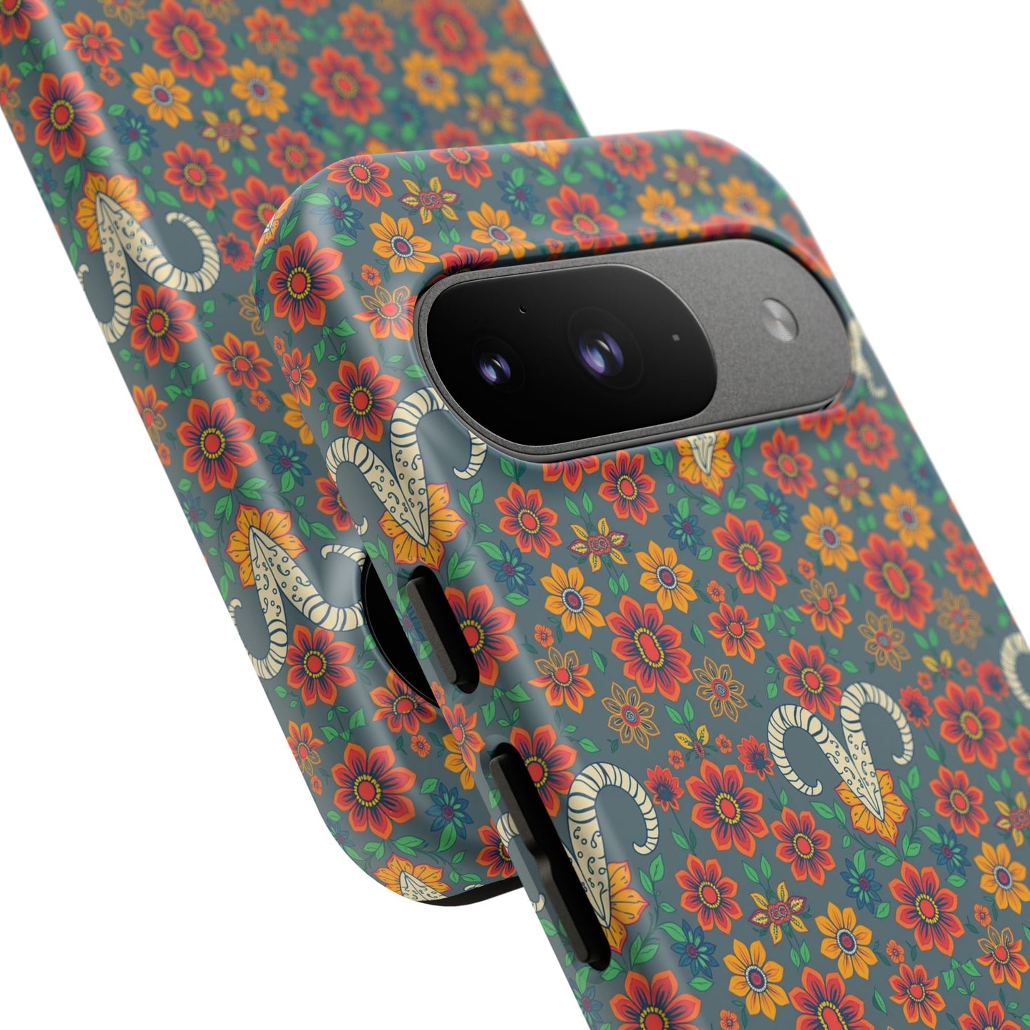 Tough Cases, Aries, Zodiac v3, Flower Pattern