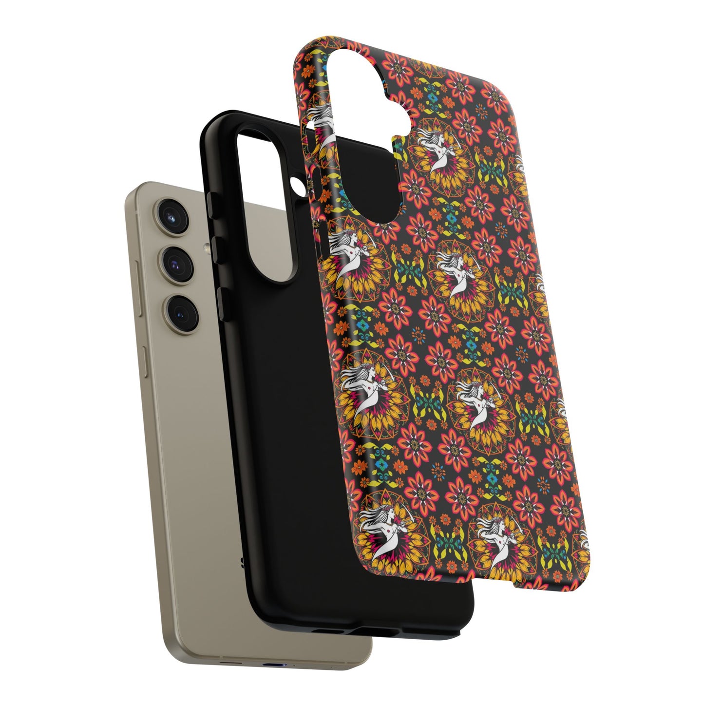 Tough Cases, Sagittarius, Zodiac v2, Flower Pattern