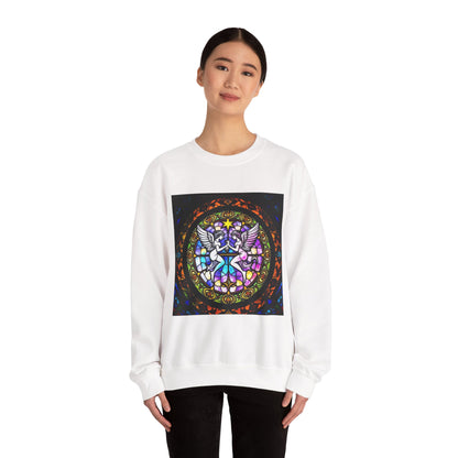 Unisex Heavy Blend™ Crewneck Sweatshirt, Glass 1, Gemini Zodiac Design