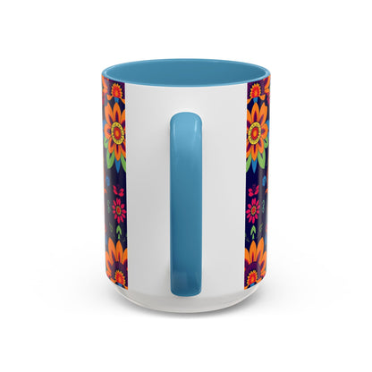Accent Coffee Mug, Cancer, Zodiac, Flower Pattern, (11, 15oz)