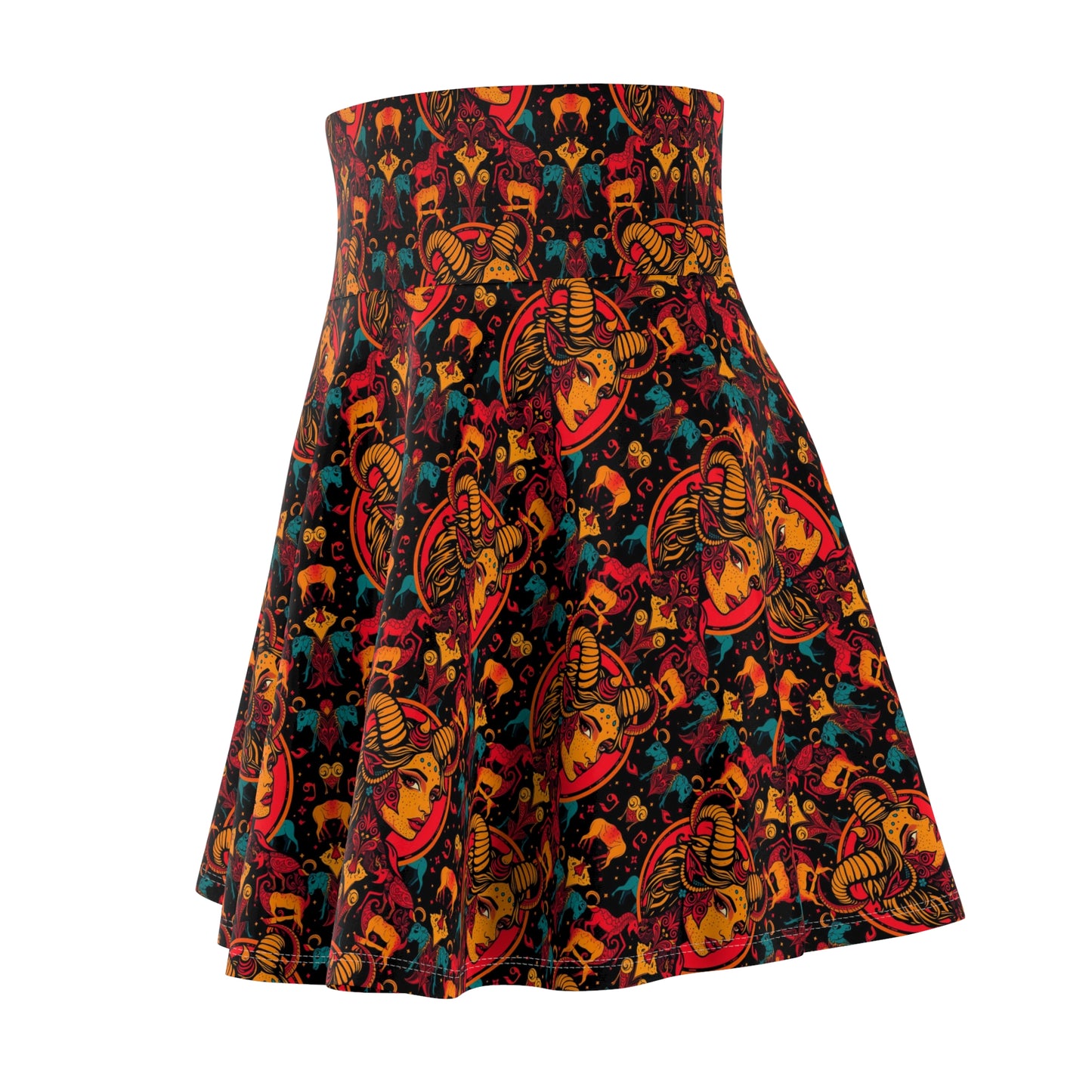 Women's Skater Skirt, (AOP), Taurus, Zodiac v3, Sexy Pattern