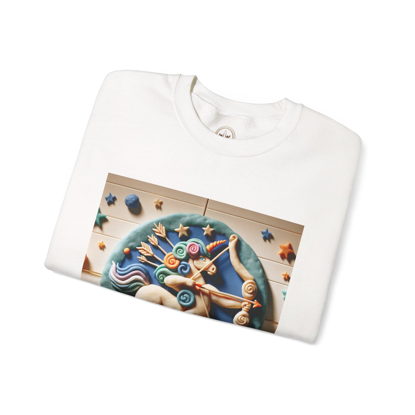 Unisex Heavy Blend™ Crewneck Sweatshirt, Colorful Horse, Sagittarius Zodiac Design
