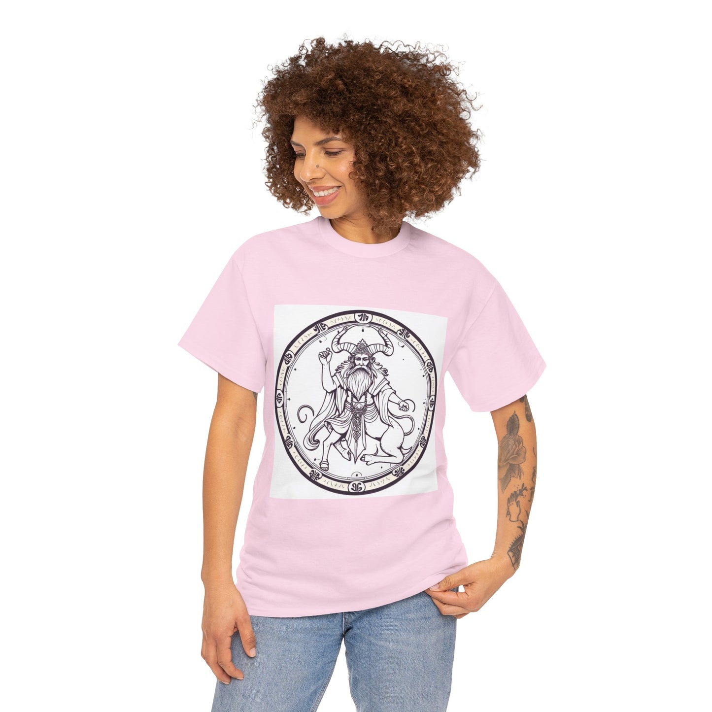 Unisex Heavy Cotton T-Shirt, Bull Centaur v1, Taurus Zodiac Design