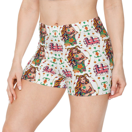 Women's Shorts, (AOP), Capricorn, Zodiac v3, Sexy Pattern