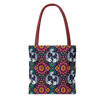 Tote Bag (AOP), Pisces, Zodiac v1, Flower Pattern
