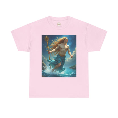 Unisex Heavy Cotton T-Shirt, Realistic, Aquarius Zodiac Design