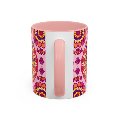 Accent Coffee Mug, Capricorn, Zodiac v3, Flower Pattern, (11, 15oz)