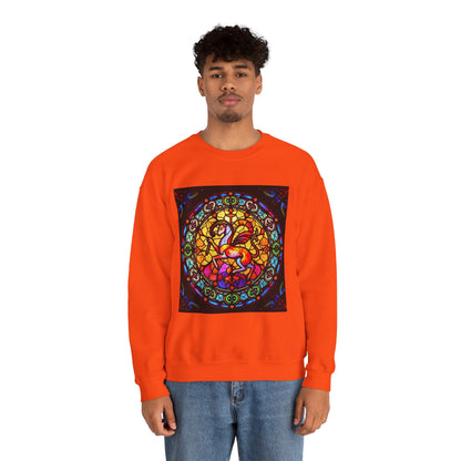 Unisex Heavy Blend™ Crewneck Sweatshirt, Glass 1, Aries Zodiac Design
