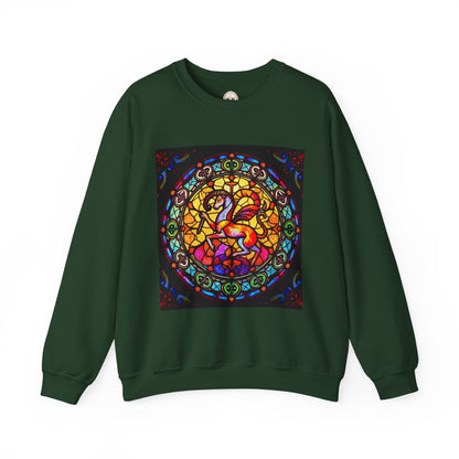 Unisex Heavy Blend™ Crewneck Sweatshirt, Glass 1, Aries Zodiac Design