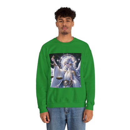 Unisex Heavy Blend™ Crewneck Sweatshirt,anime angel, Libra Zodiac Design