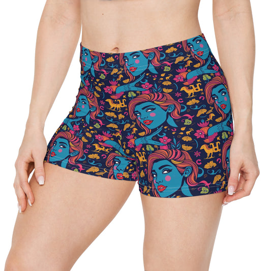 Women's Shorts, (AOP), Aquarius, Zodiac v3, Sexy Pattern