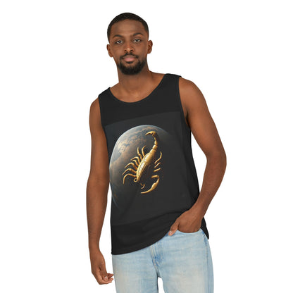 Unisex Garment-Dyed, Tank Top, Scorpio Design, Planet Symbol v1, 100% US cotton