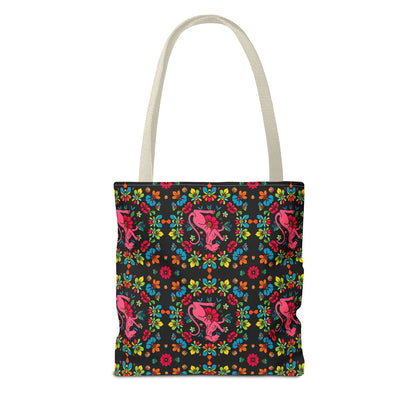 Tote Bag, (AOP), Virgo, Zodiac v6, Flower Pattern