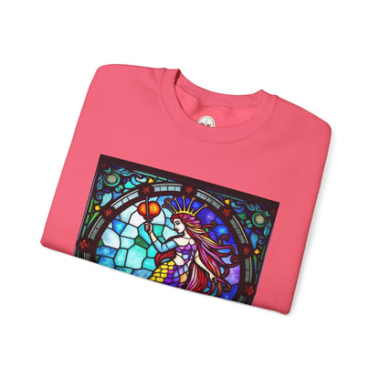 Unisex Heavy Blend™ Crewneck Sweatshirt, Glass, Aquarius Zodiac Design