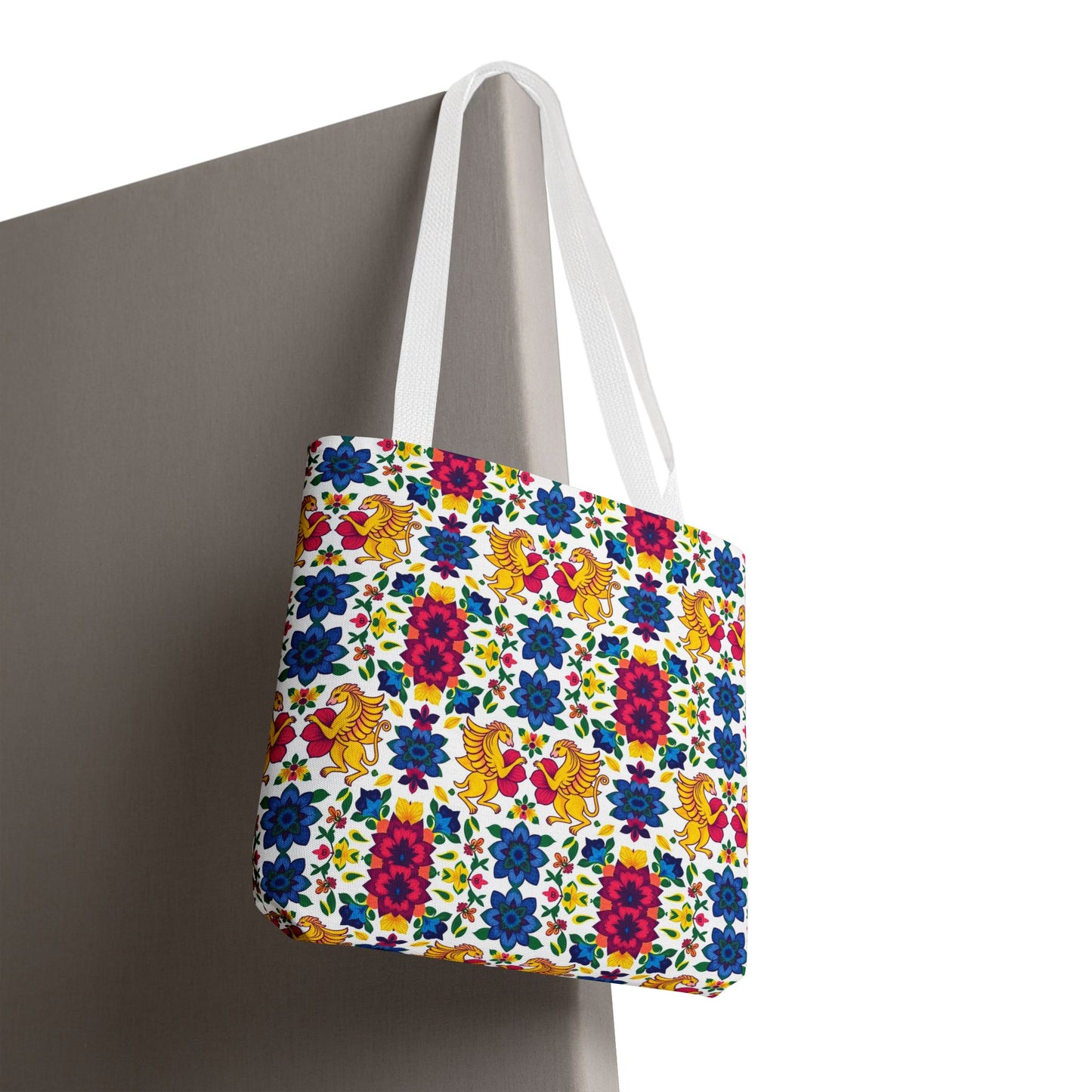 Tote Bag (AOP), Gemini, Zodiac, Flower Pattern