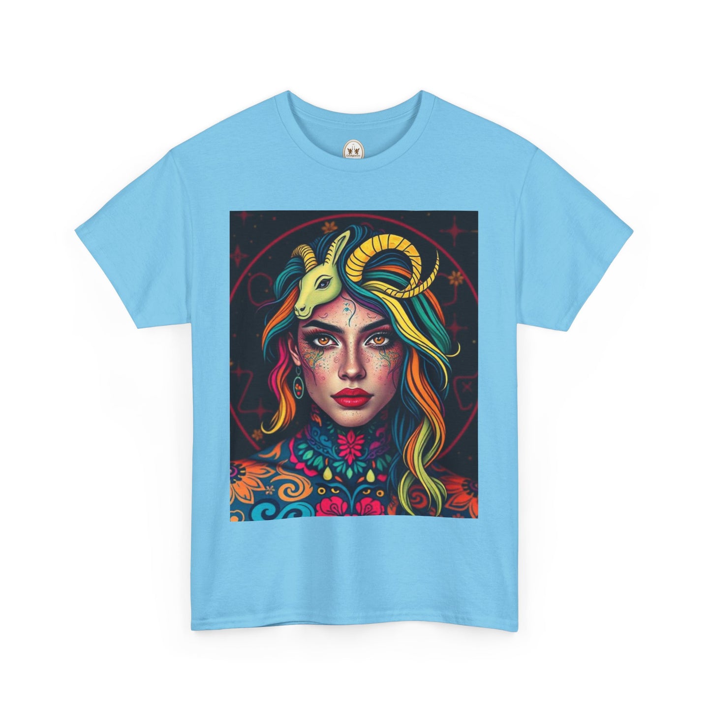 Unisex Heavy Cotton T-Shirt, Capricorn, Zodiac v2, Sexy Art