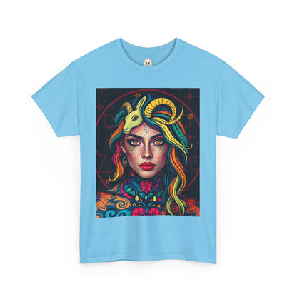 Unisex Heavy Cotton T-Shirt, Capricorn, Zodiac v2, Sexy Art