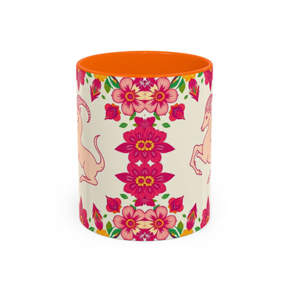 Accent Coffee Mug, Capricorn, Zodiac v2, Flower Pattern, (11, 15oz)