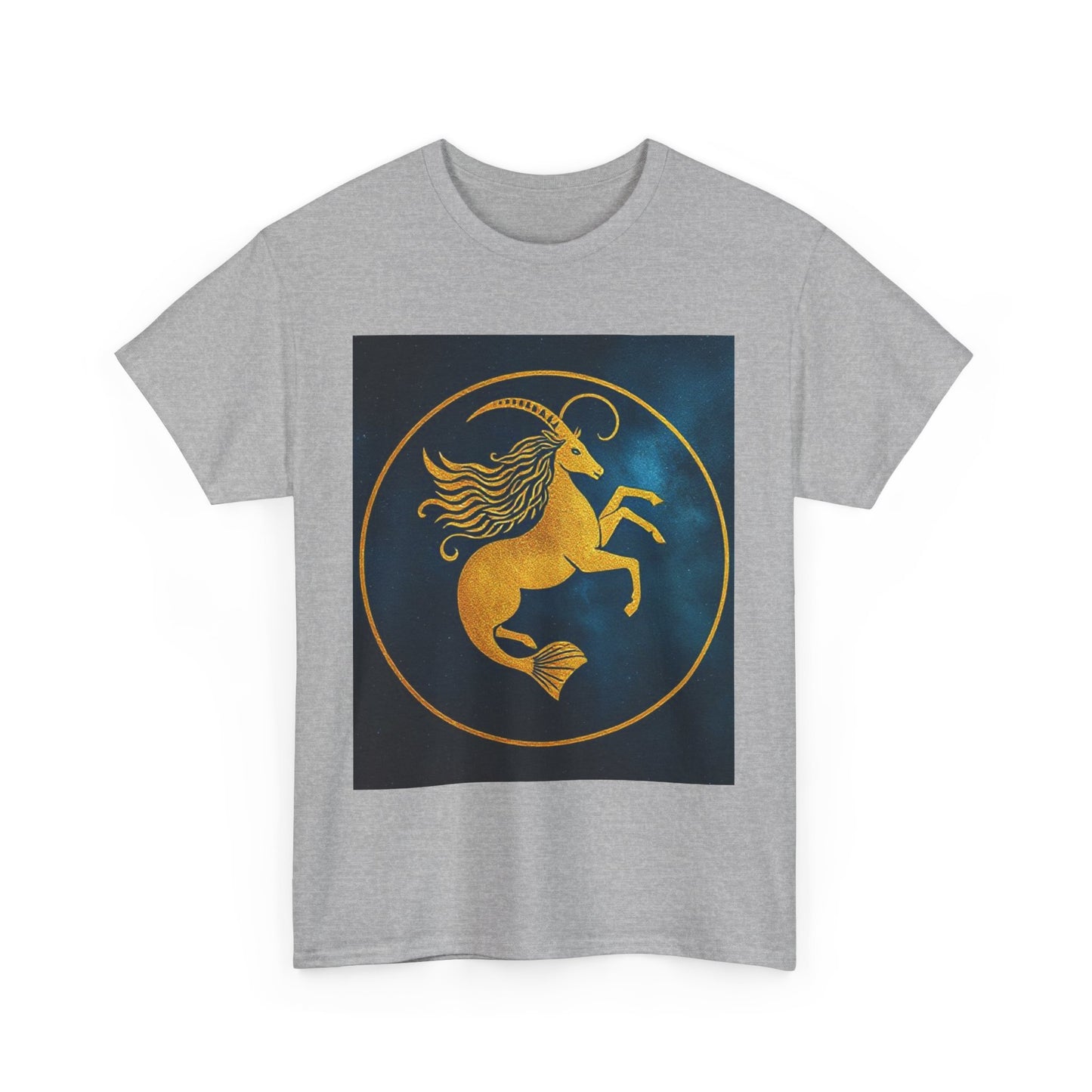 Unisex Heavy Cotton T-Shirt, Capricorn Animal v4, Symbol, Zodiac Design