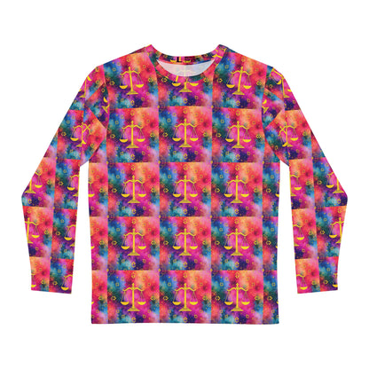 Men's Long Sleeve Shirt, (AOP), Libra, Zodiac v4, Pattern