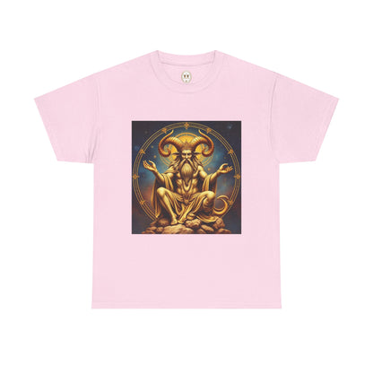 Unisex Heavy Cotton T-Shirt, On The Throne, Taurus Zodiac Design