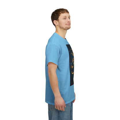 Unisex Heavy Cotton T-Shirt, Midnight Arrow v1, Sagittarius Zodiac Design