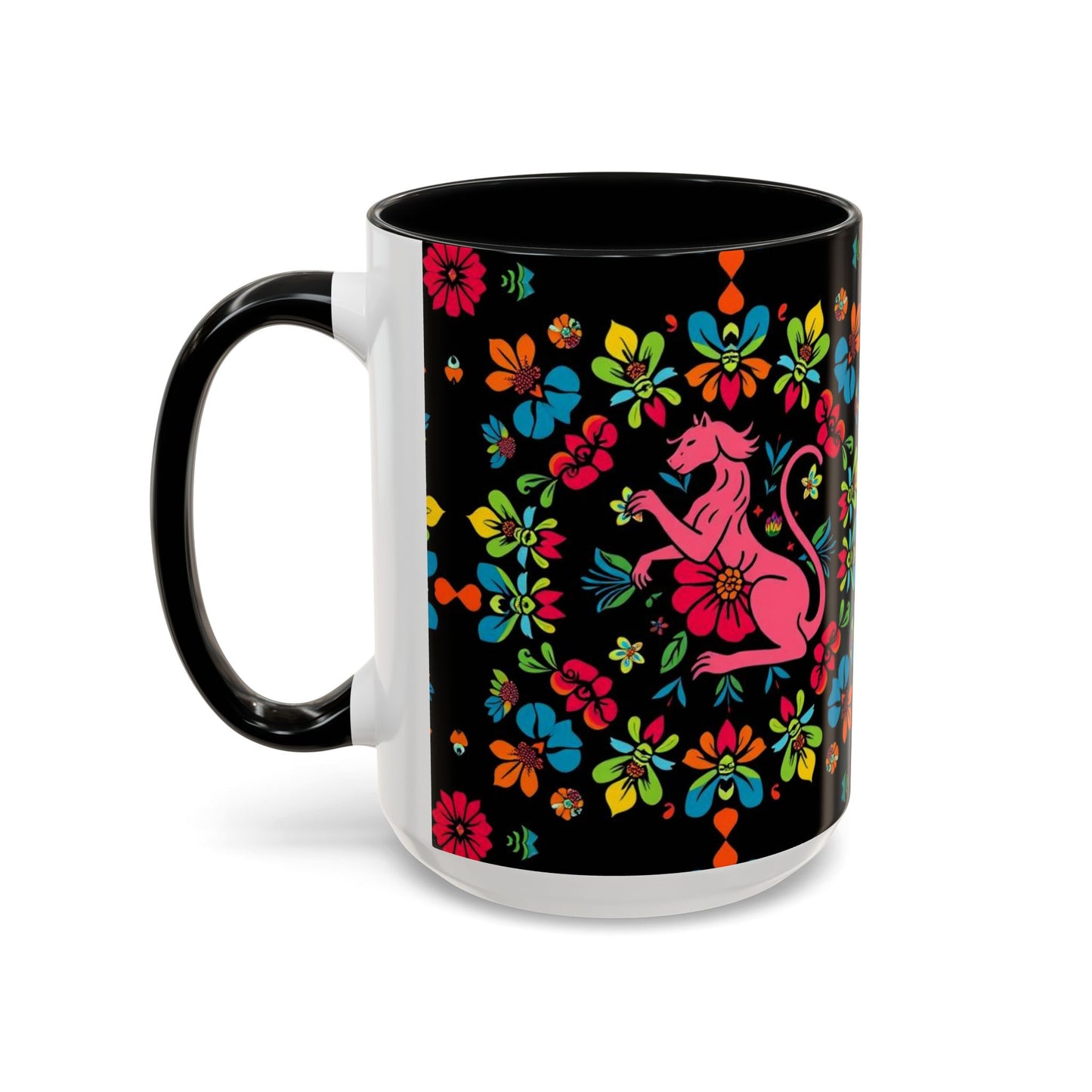 Accent Coffee Mug, Zodiac. Virgo, Flower Pattern, (11, 15oz)