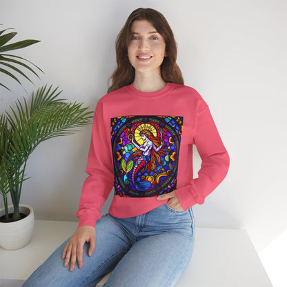 Unisex Heavy Blend™ Crewneck Sweatshirt, Glass 1, Aquarius Zodiac Design
