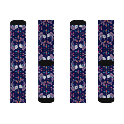 Sublimation Socks, Pisces, Zodiac v4, Jewel Pattern