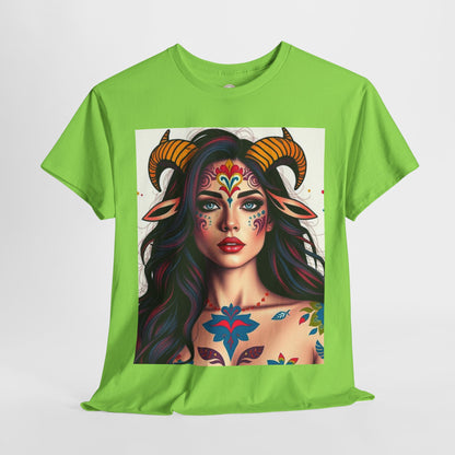 Unisex Heavy Cotton T-Shirt, Taurus, Zodiac v1, Sexy Art