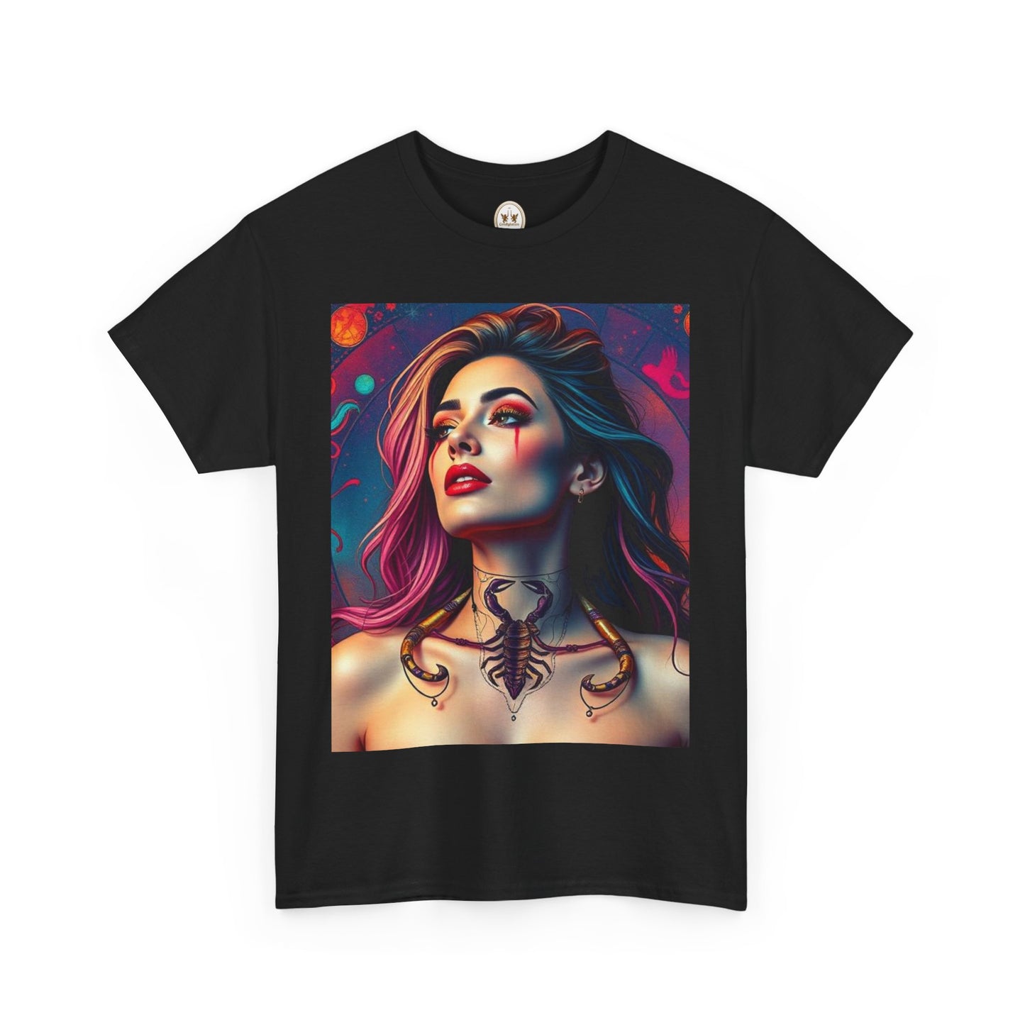 Unisex Heavy Cotton T-Shirt, Scorpio, Zodiac v1, Sexy Art